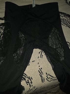 Savage X Fenty Black High-Waist Shaping Shorts with Mesh Panels